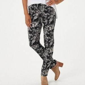 Isaac Mizrahi Live Women's 24/7 Stretch Floral Printed Pull On Pants Sz 30W NWOT